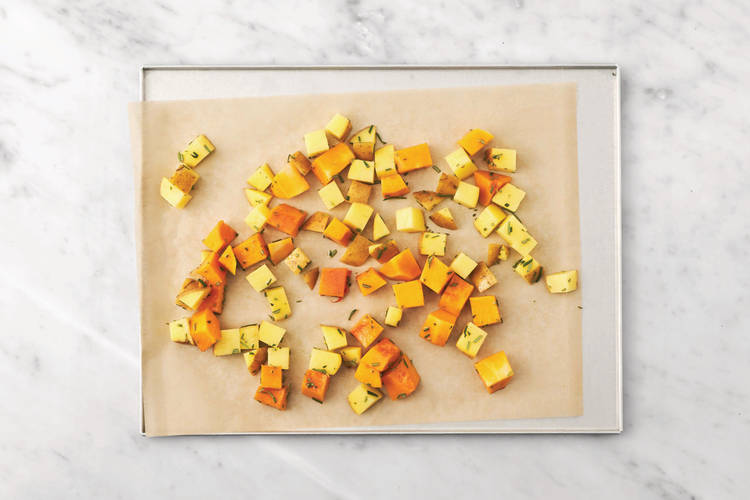 Roast the pumpkin & potato