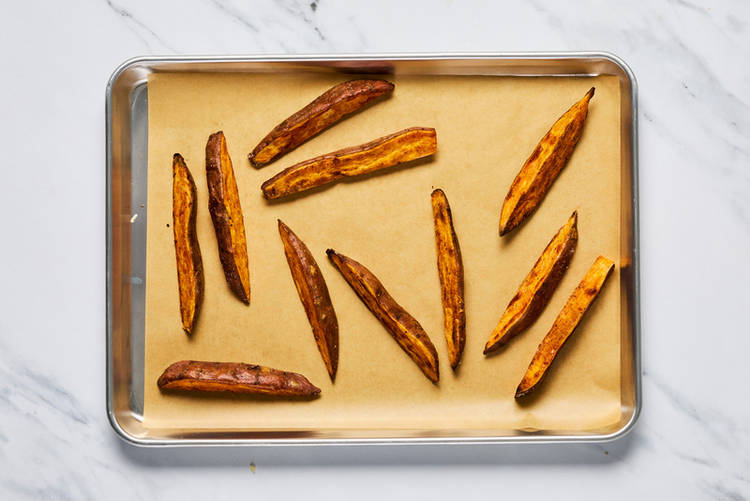 Roast sweet potato wedges