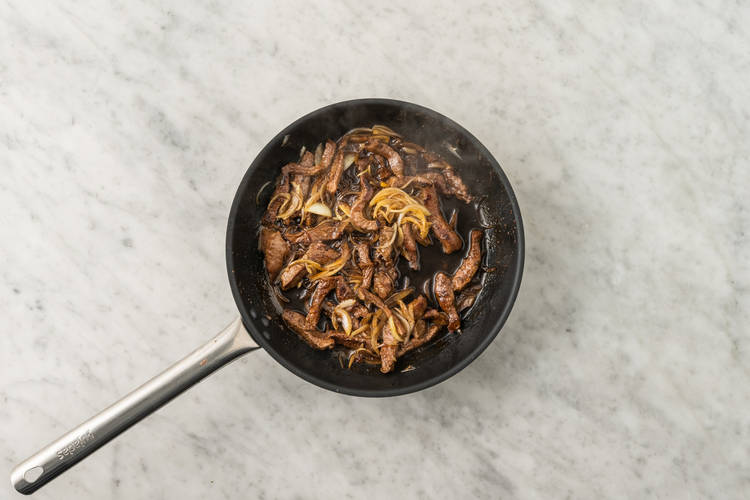 Cook the onion & beef