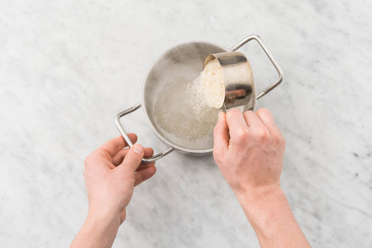 Cook the rice & get prepped