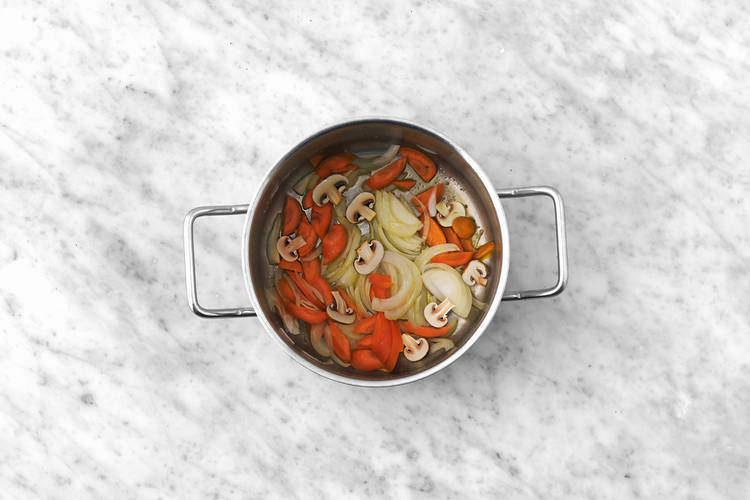 Cook the veggies