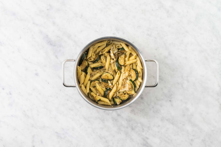 Make sauce and finish penne