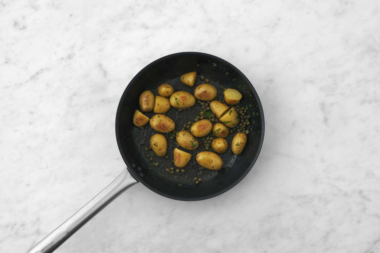 Fry the baby potatoes