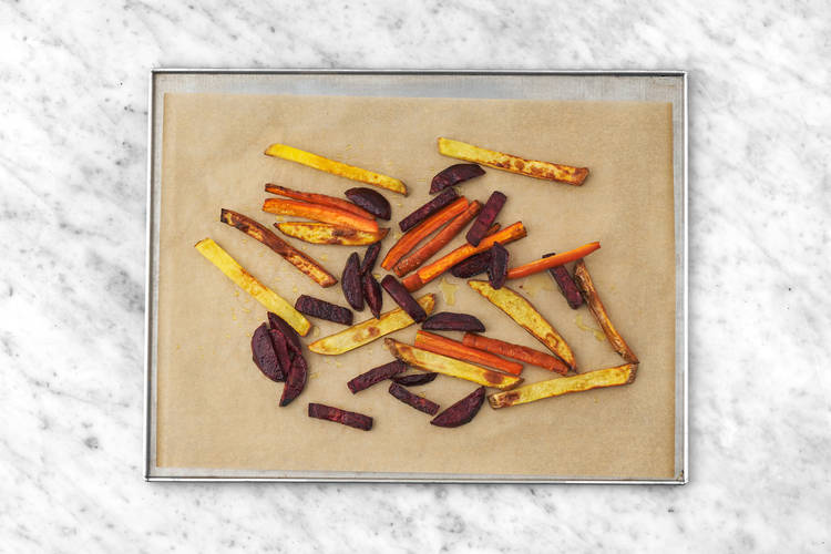 Bake the veggie fries