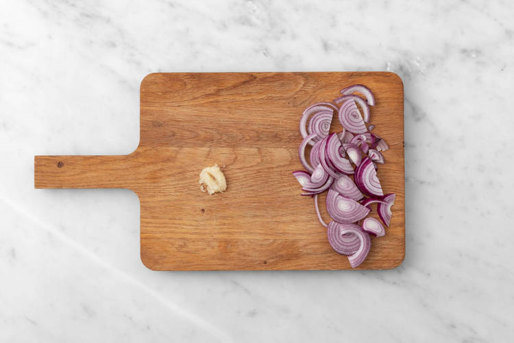 Fry the veggie shawarma