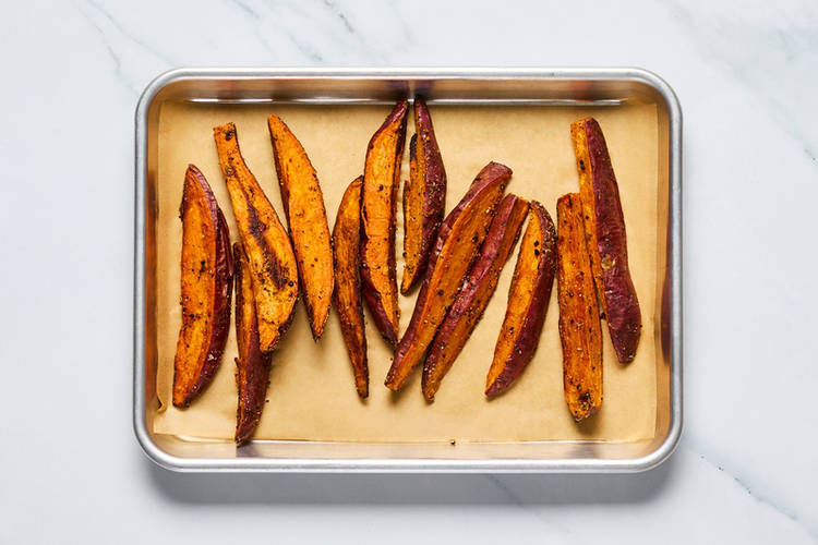 Roast sweet potato wedges