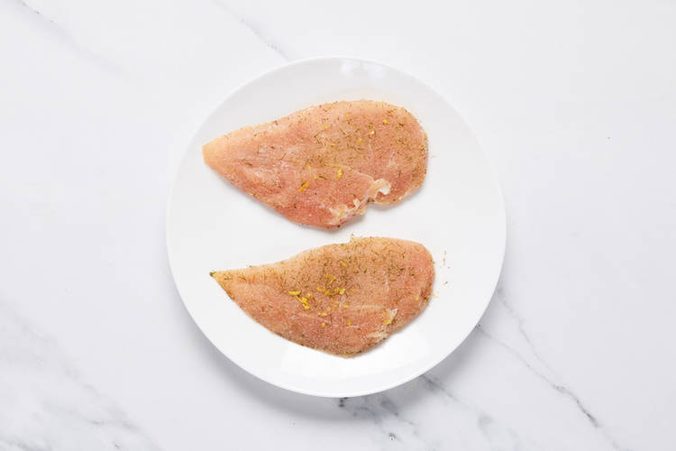 Make dressing and prep chicken