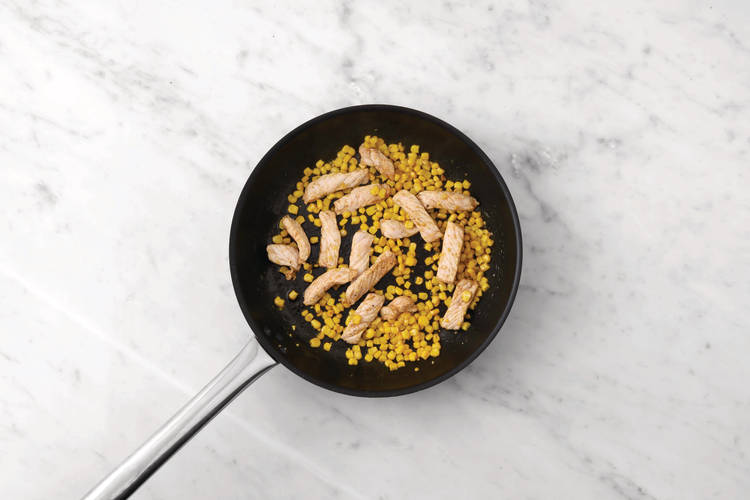 Cook the halloumi & corn