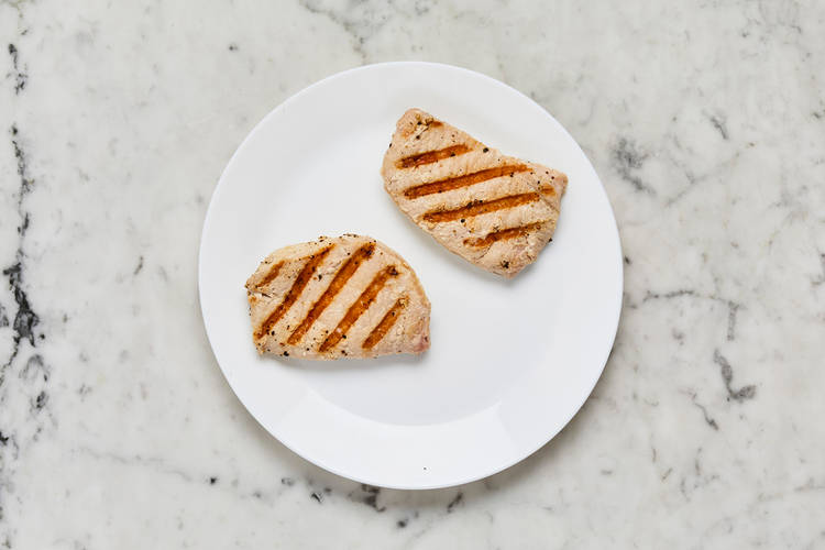 Grill chicken and veggies