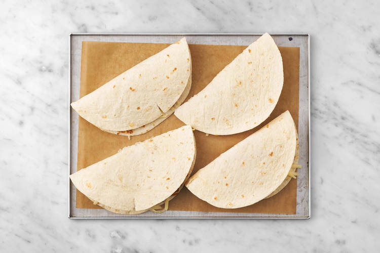 Make the quesadillas