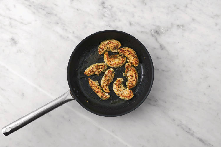 Cook the crumbed chick'n