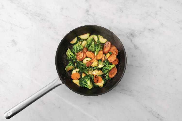 Cook the veggies