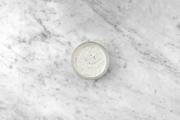 Mix your Parsley Yoghurt