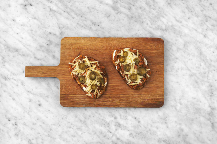 Toast the ciabatta & assemble the slaw