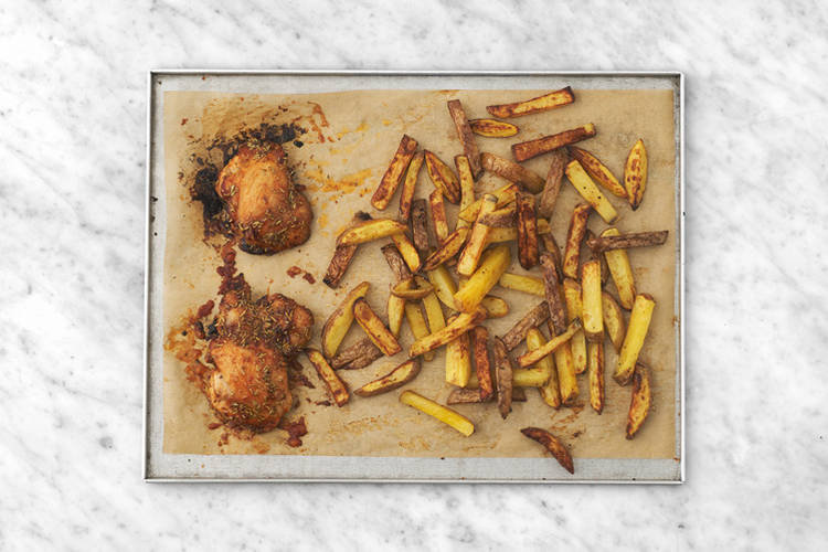 Cuocere patate e pollo