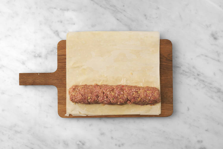 Assemble the sausage rolls