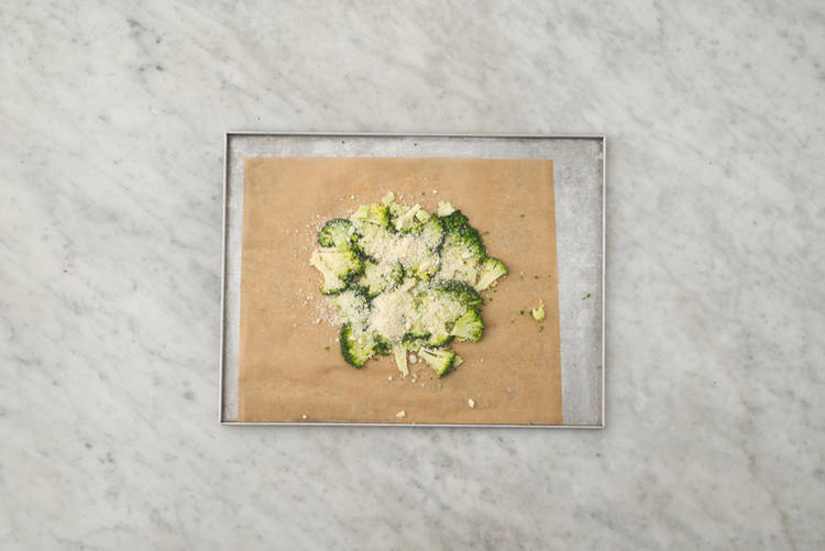 Make the cheesy broccoli