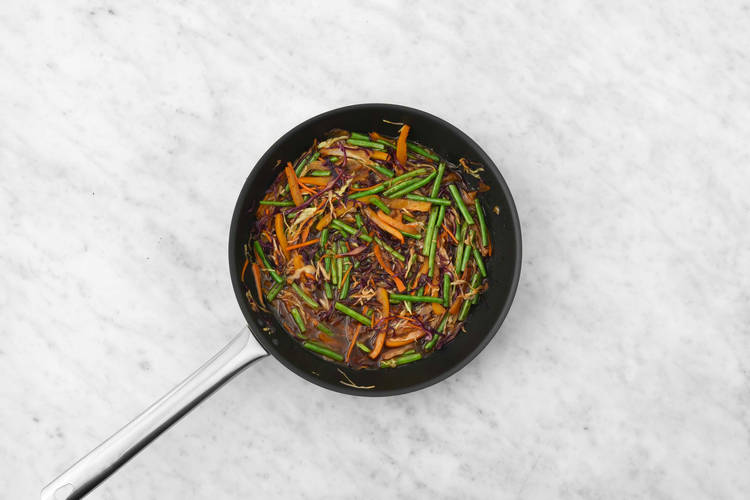 Cook veggies and sauce