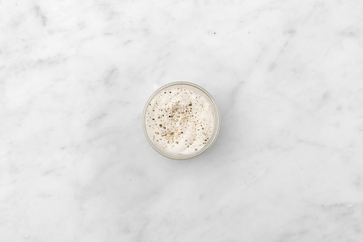 Make the garlic yoghurt