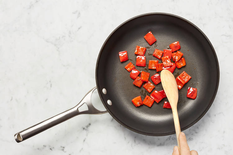 Cook Bell Pepper Mixture