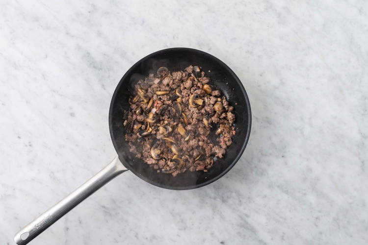 Cook bacon and bison