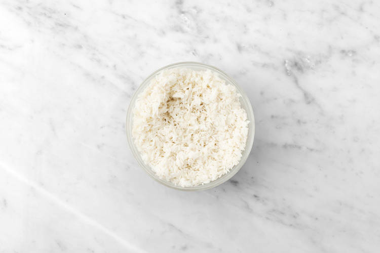 Heat the rice & make the slaw