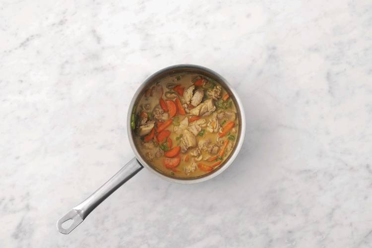 Cook the chicken & veggies