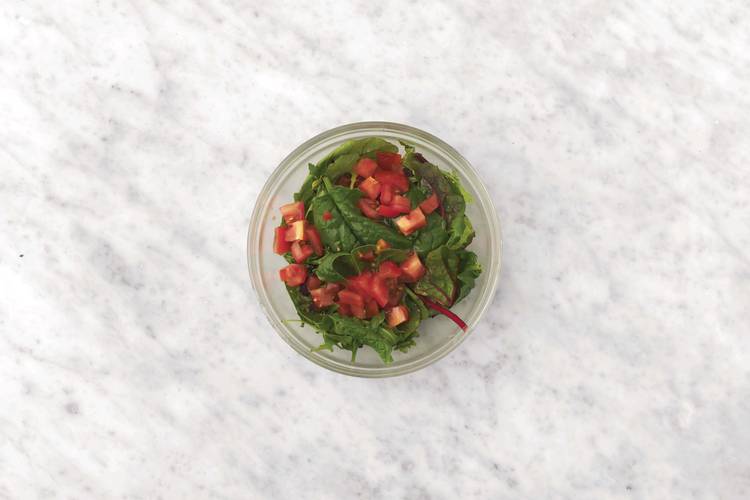 Make the glaze & salad