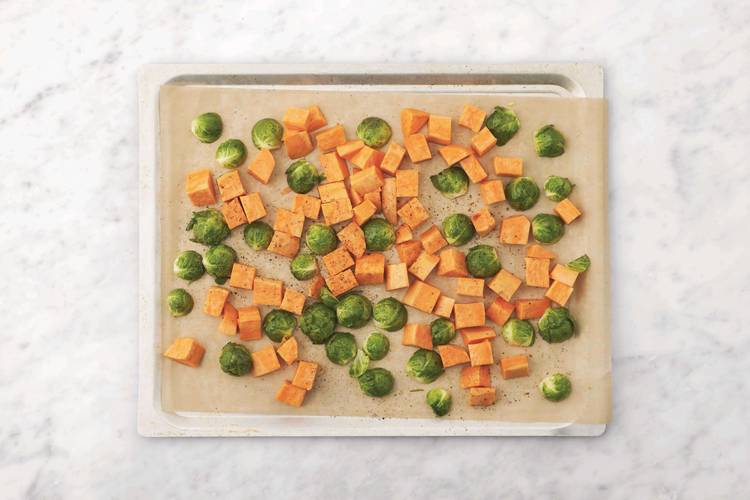 Bake the veggies