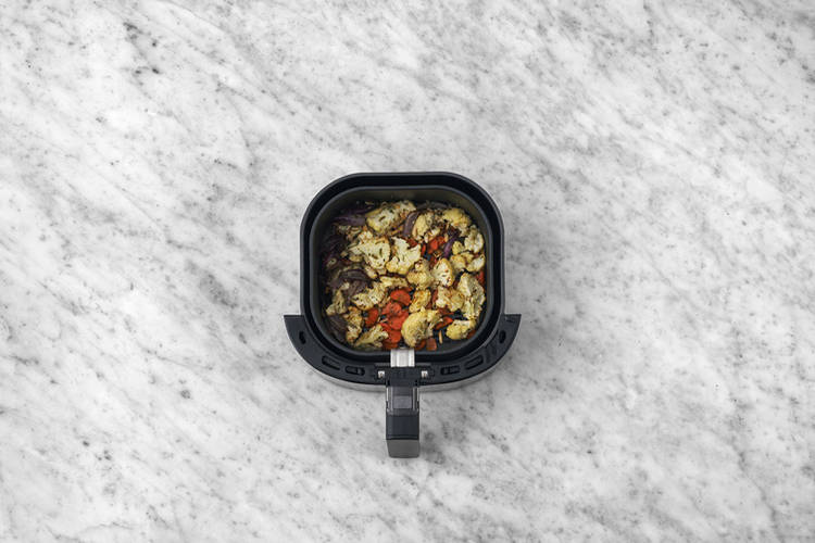 Air fry the veggies