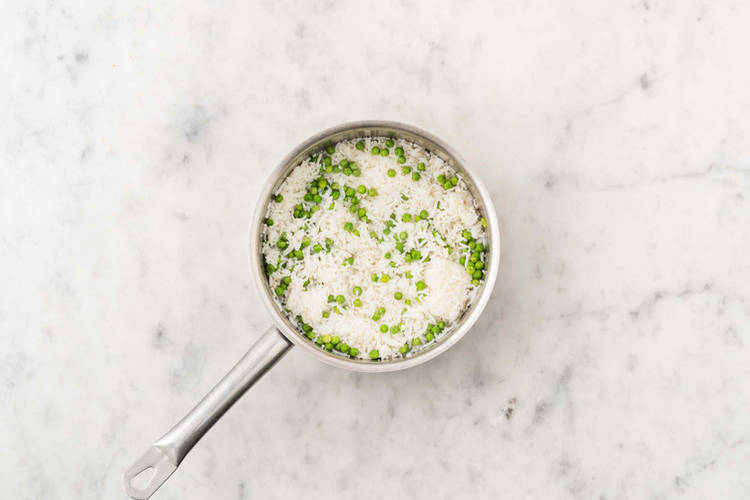 Cook rice and peas