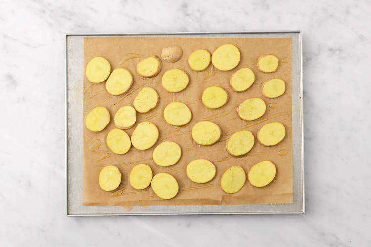 Roast the potato rounds