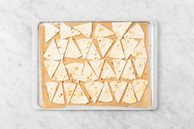 Bake the tortilla chips