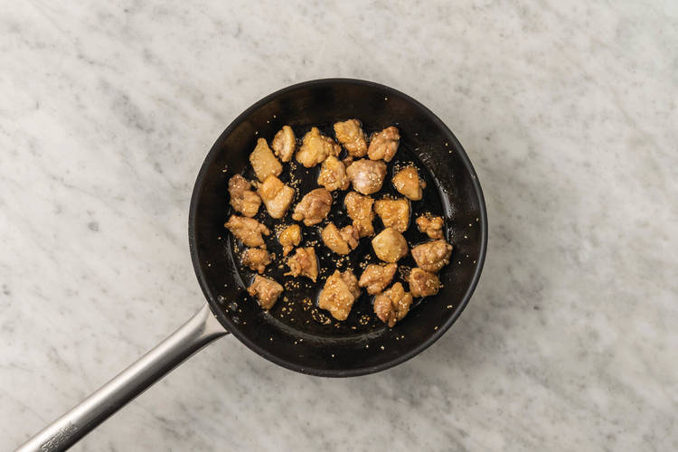 Cook the tofu & the chicken