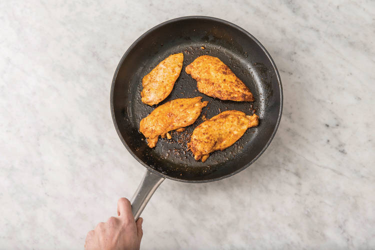 Cook the chicken & the bacon