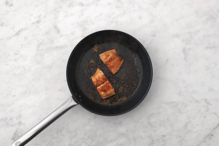 Cook the prawns & the salmon