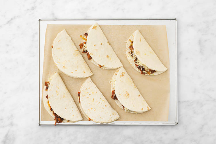 Assemble the quesadillas