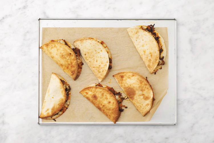 Bake the quesadillas