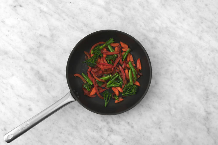 Cook the veggies 