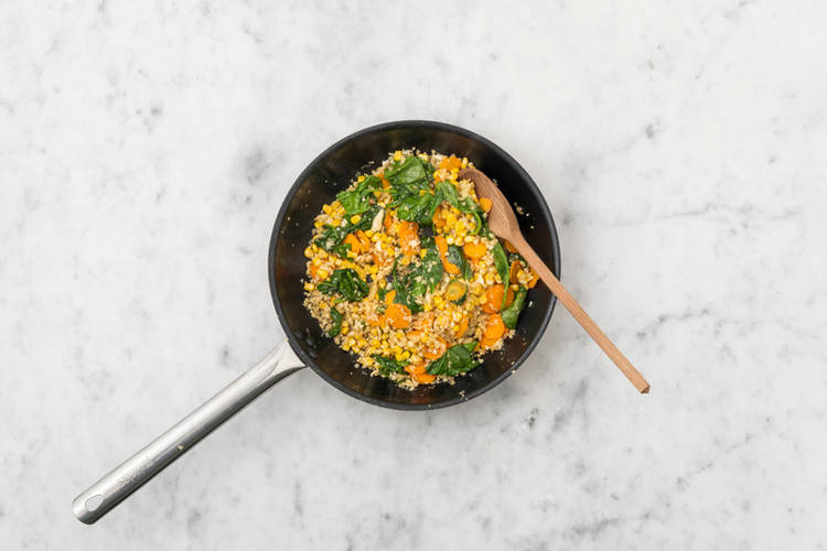 Cook the cauliflower & broccoli rice 