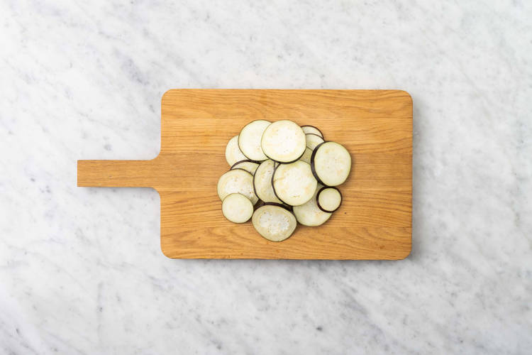 Slice the eggplant