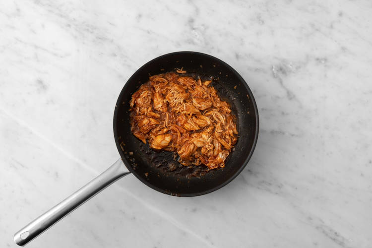 Pulled chicken opwarmen