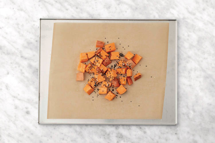 Roast the sesame pumpkin