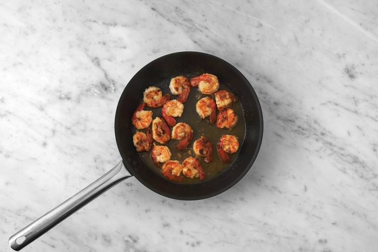 Cook the prawns