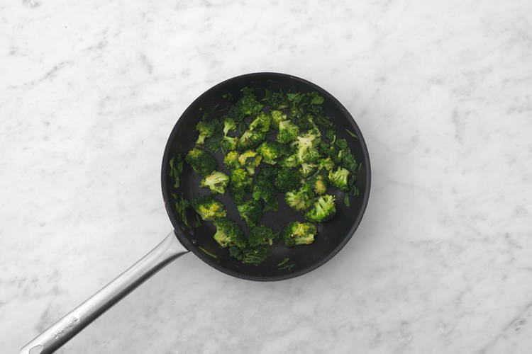 Cook the garlic greens