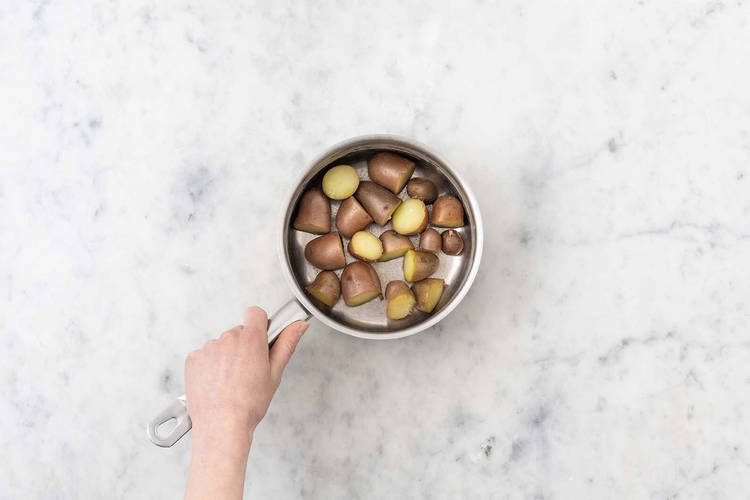 Boil the potatoes