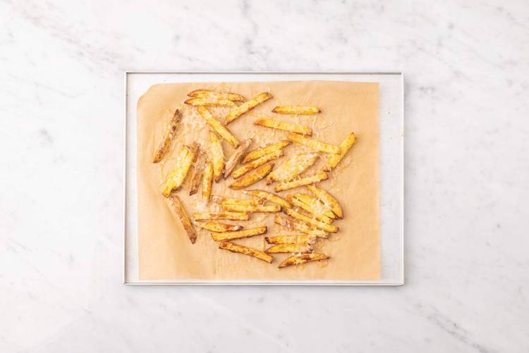 Bake the cheddar fries