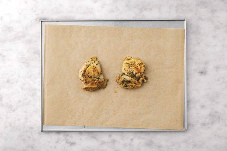 Cook the chicken & haloumi