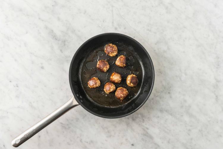Cook the meatballs & prawns
