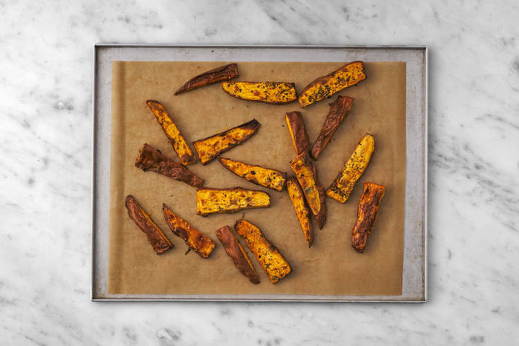 Ugnsrosta sötpotatis